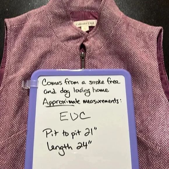 Coldwater Creek Herringbone Vest wool blend size 14 zip front - Picture 10 of 10